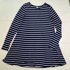 Old Navy Blue Nautical Long Sleeve MIDI Dress size Large